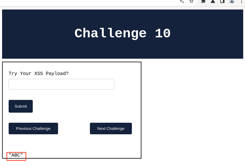 Challenge 10: XSS bypass backslash escape