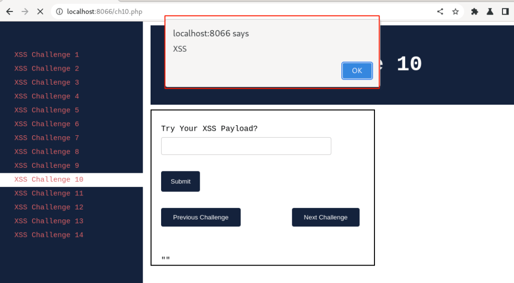 Challenge 10: XSS bypass backslash escape